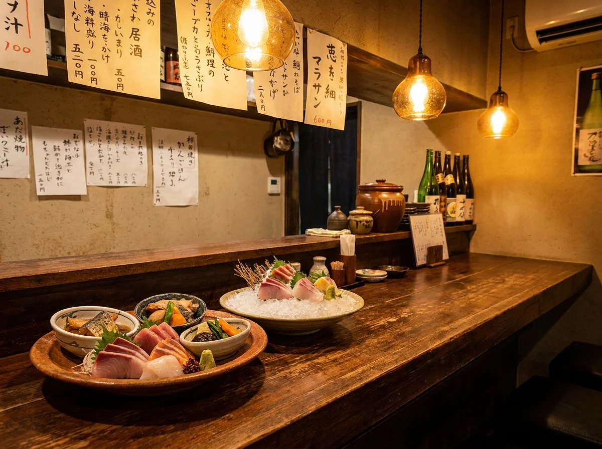 小鉢に盛り付けた島根県の郷土料理と日本酒の杯
